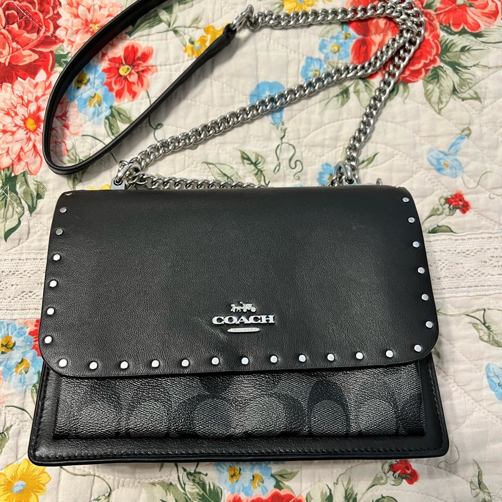 Coach Klare Crossbody Bag in Signature Canvas with Rivets